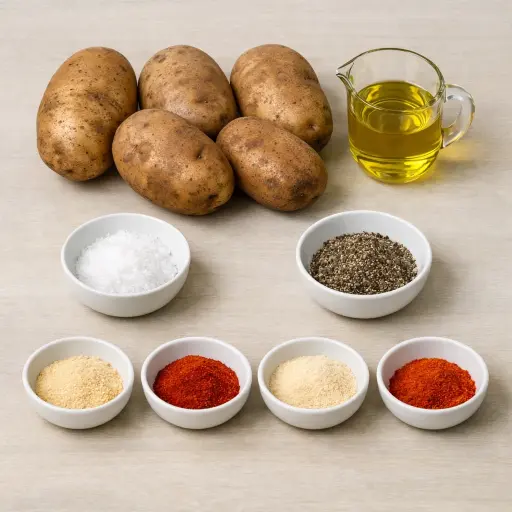 Ingredients for Crispy Potato Wedges