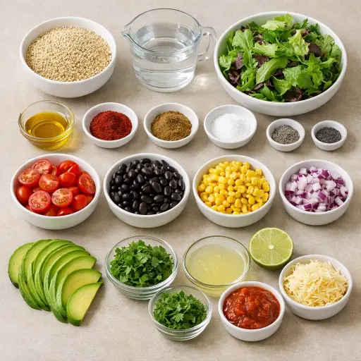 Ingredients for Crispy Quinoa Taco Salad