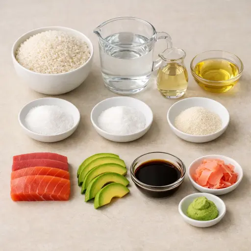 Ingredients for Crispy Rice Sushi