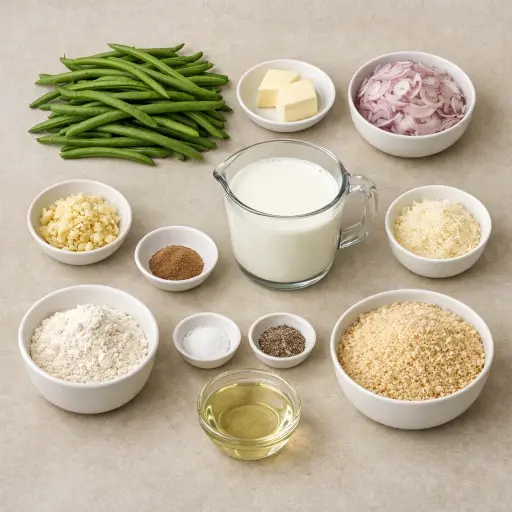 Ingredients for Crispy Shallot Green Bean Casserole
