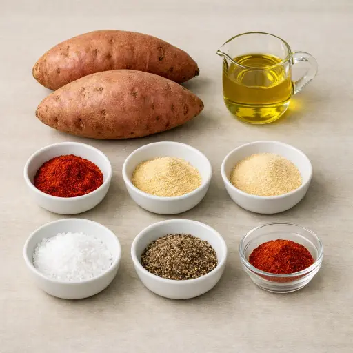 Ingredients for Crispy Smoky Sweet Potato Fries