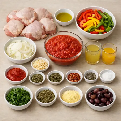 Ingredients for Crock Pot Citrus Chicken Cacciatore