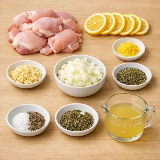 Ingredients for Crock Pot Lemon Herb Chicken