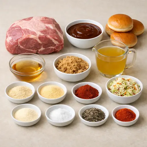 Ingredients for Crockpot BBQ Pulled Pork