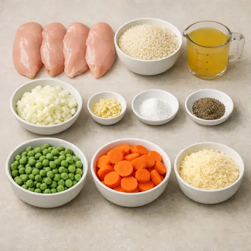 Ingredients for Crockpot Chicken and Rice