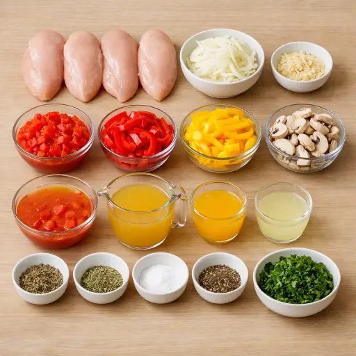 Ingredients for Crockpot Citrus Chicken Cacciatore