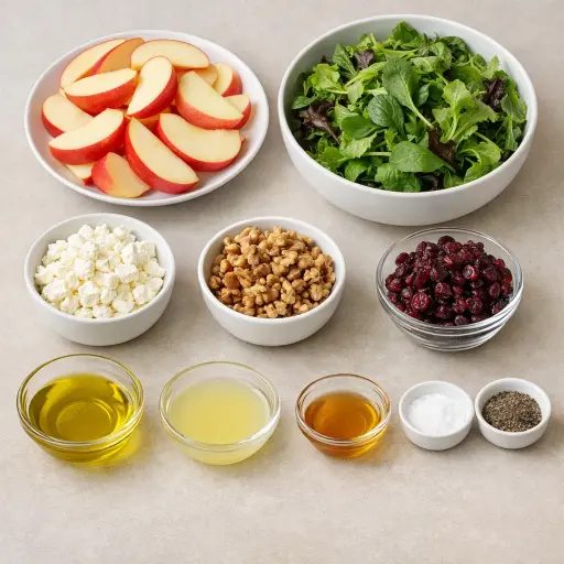 Ingredients for Crunchy Apple Feta Salad