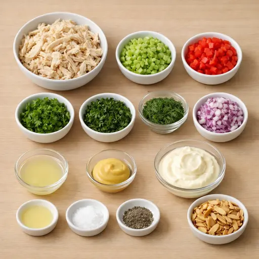 Ingredients for Crunchy Herb Chicken Salad