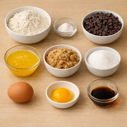 Ingredients for Crunchy Sea Salt Chocolate Chip Cookies
