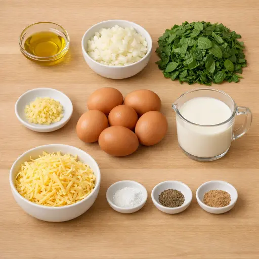 Ingredients for Crust-Free Savory Spinach Delight
