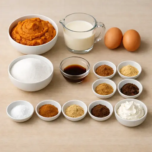 Ingredients for Crustless Pumpkin Spice Delight