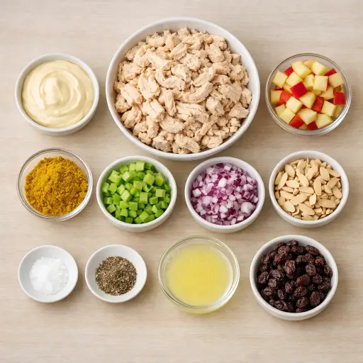 Ingredients for Curried Apple Chicken Salad