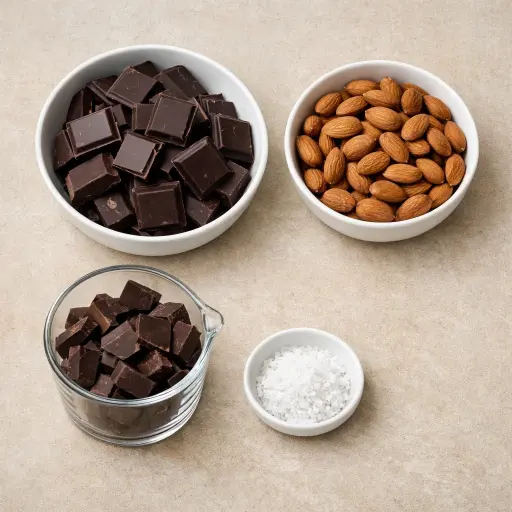 Ingredients for Dark Chocolate Almond Bark