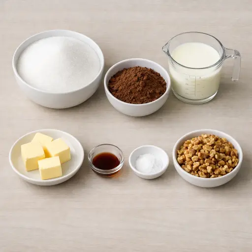 Ingredients for Decadent Chocolate Fudge
