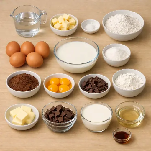 Ingredients for Decadent Chocolate Éclairs
