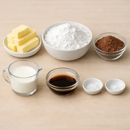 Ingredients for Decadent Cocoa Icing