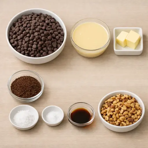 Ingredients for Decadent Coffee-Infused Chocolate Fudge