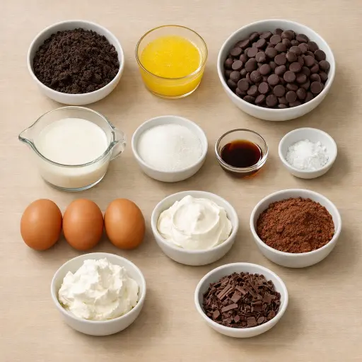Ingredients for Decadent Dark Chocolate Mud Pie