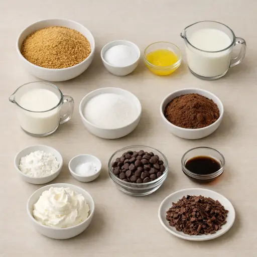 Ingredients for Decadent Double Chocolate Pudding Pie