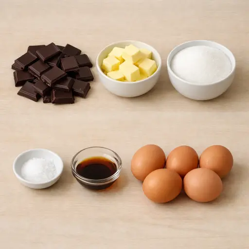 Ingredients for Decadent Flourless Chocolate Delight
