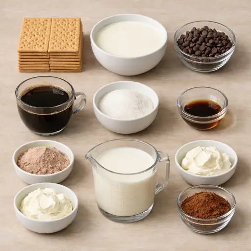 Ingredients for Decadent Mocha Chocolate Éclair Delight