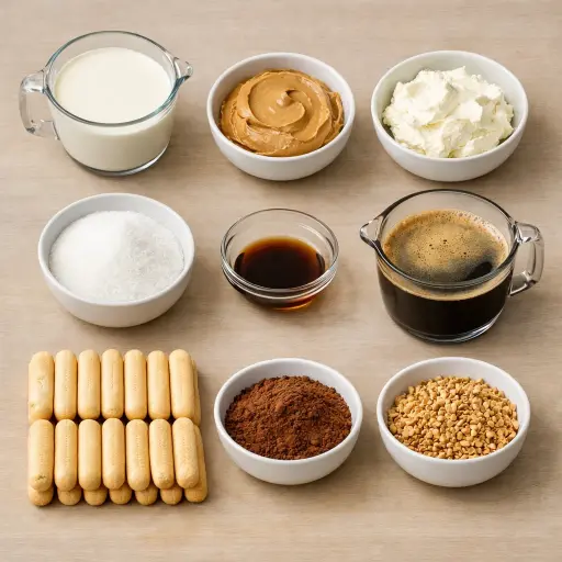 Ingredients for Decadent Peanut Butter Tiramisu