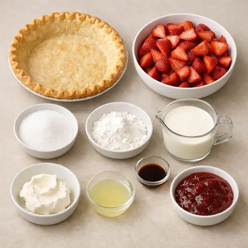 Ingredients for Delightful Strawberry Cream Pie