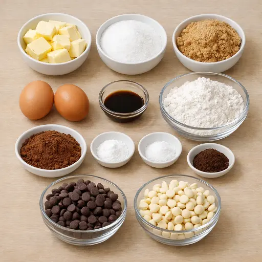 Ingredients for Double Chocolate Espresso Cookies