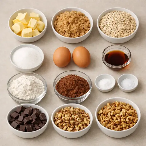 Ingredients for Double Chocolate Oatmeal Delight