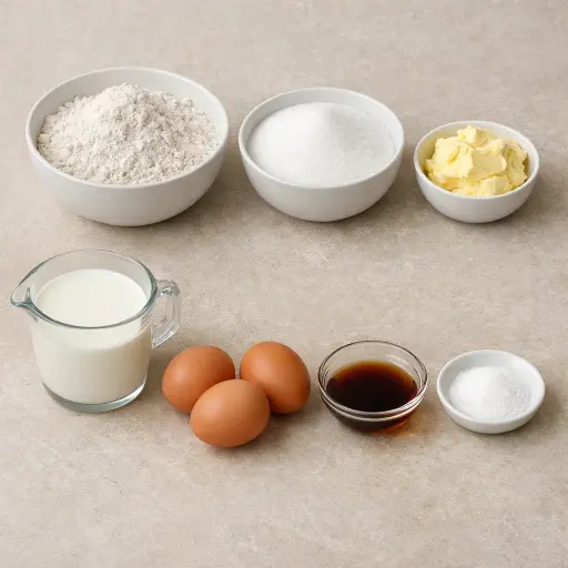 Ingredients for Dreamy Vanilla Cloud Cake