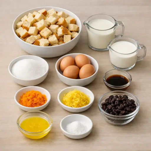 Ingredients for Easiest-ever Citrus Bread Pudding
