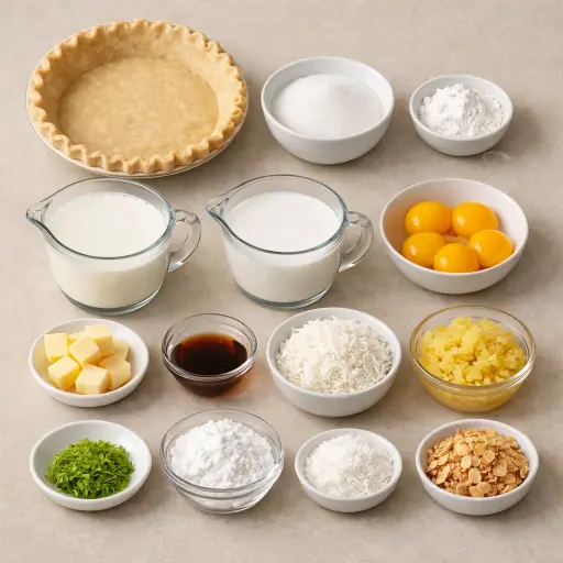 Ingredients for EASY Tropical Coconut Cream Pie