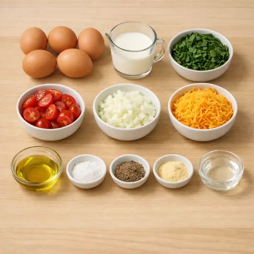Ingredients for Egg & Veggie Breakfast Muffins