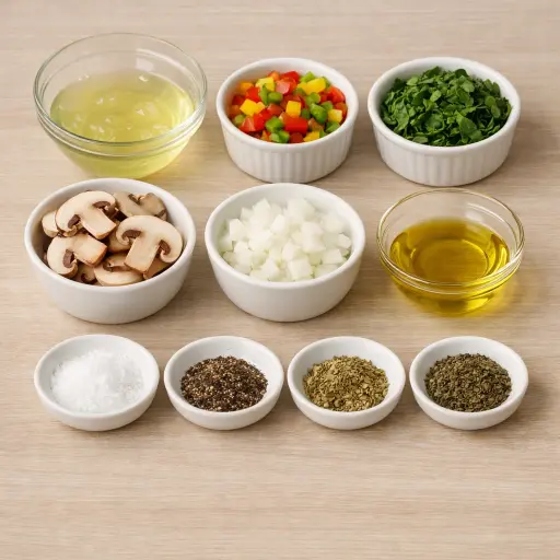 Ingredients for Egg White and Veggie Omelette