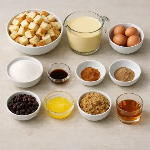 Ingredients for Eggnog Bread Pudding