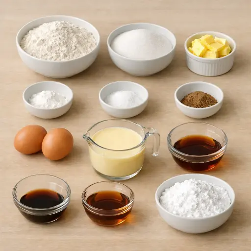 Ingredients for Eggnog Bread with Rum Glaze