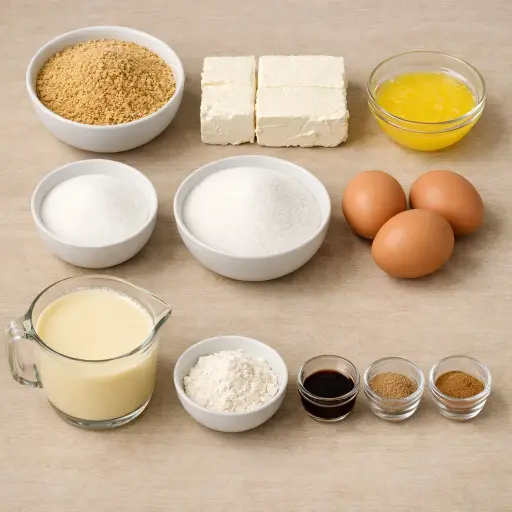 Ingredients for Eggnog Cheesecake