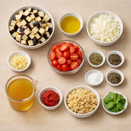 Ingredients for Eggplant and Tomato Stew