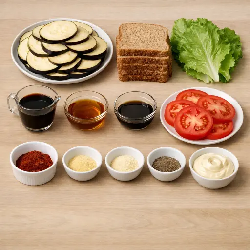 Ingredients for Eggplant 'Bacon' BLT