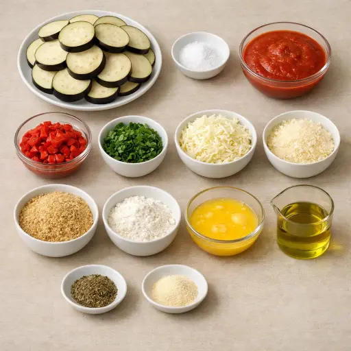 Ingredients for Eggplant Parmesan Redefined