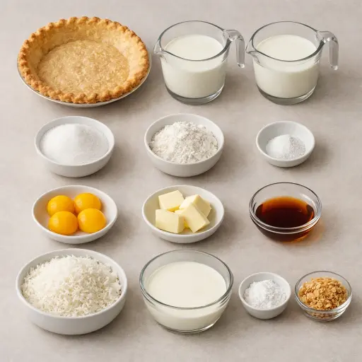 Ingredients for Elegant Coconut Cream Pie