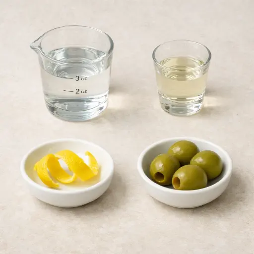 Ingredients for Elegant Martini