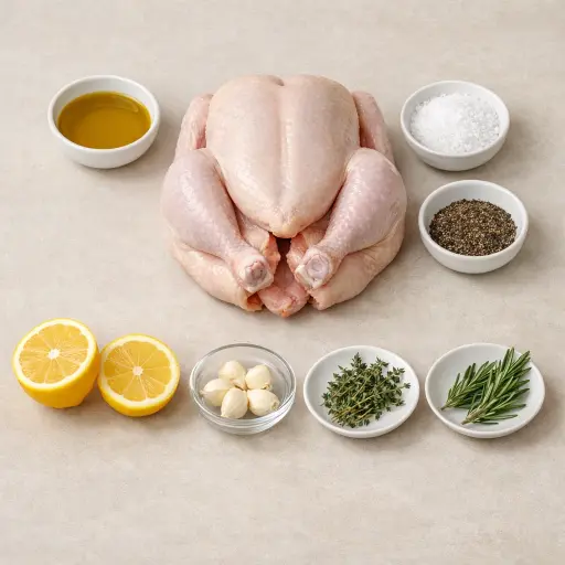 Ingredients for Elegant Roast Chicken
