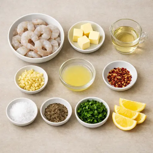 Ingredients for Elegant Shrimp Scampi