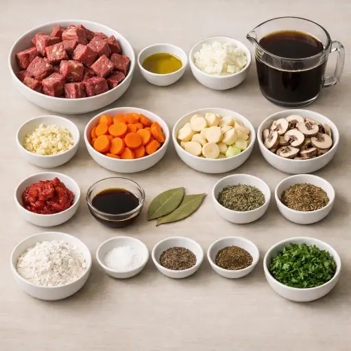 Ingredients for Emerald Isle Beef Stew