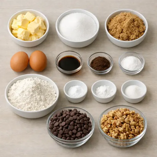 Ingredients for Espresso Chocolate Chip Cookies