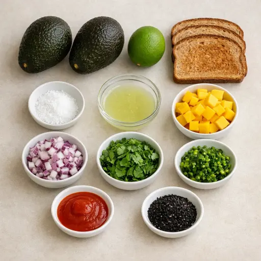 Ingredients for Exotic Avocado Toast