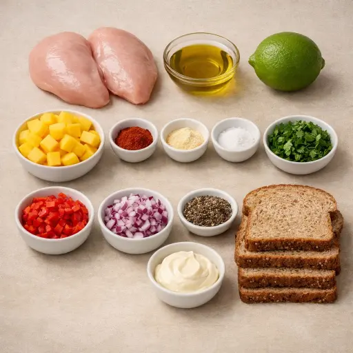 Ingredients for Exotic Caribbean Mango Chicken Sandwich