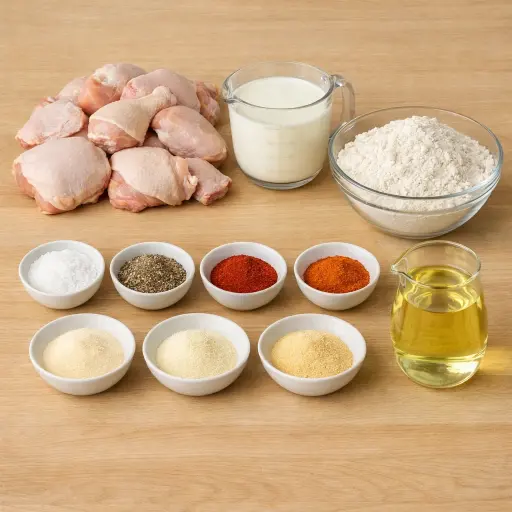 Ingredients for Extra-Crispy Southern Fried Chicken