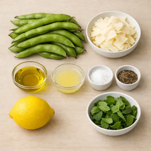 Ingredients for Fava Bean and Pecorino Salad